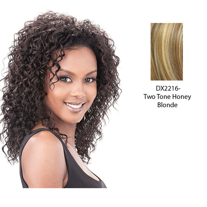 Premium Quality Half Wig Fame,Two tone frost blend of strawberry blonde layer over with honey blonde bottom