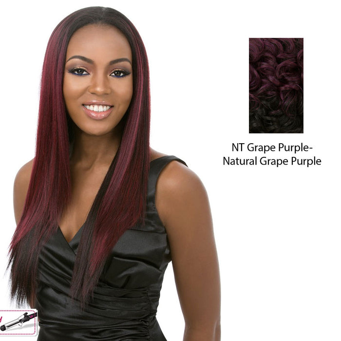 Iron Friendly Half Wig Favor,NT GRAPE PURPLE
