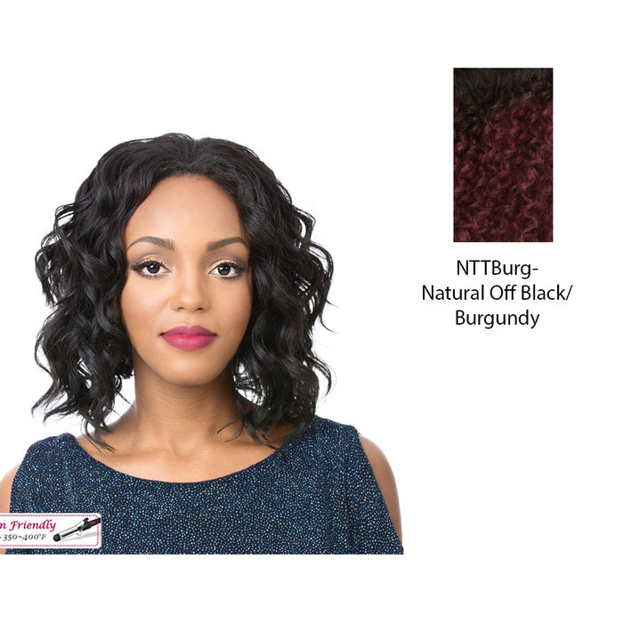 Premium Synthetic Tongable Curly Half Wig Kass,Burgundy