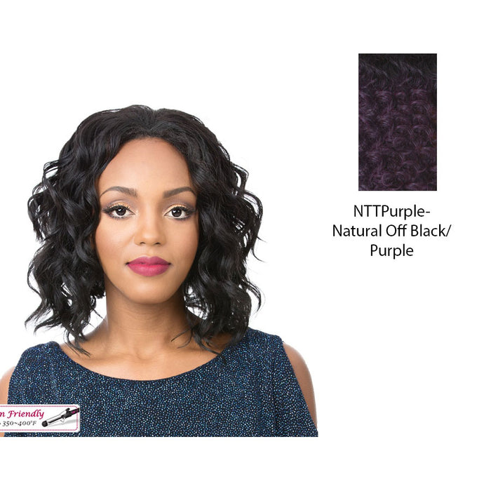 Premium Synthetic Tongable Curly Half Wig Kass,Purple