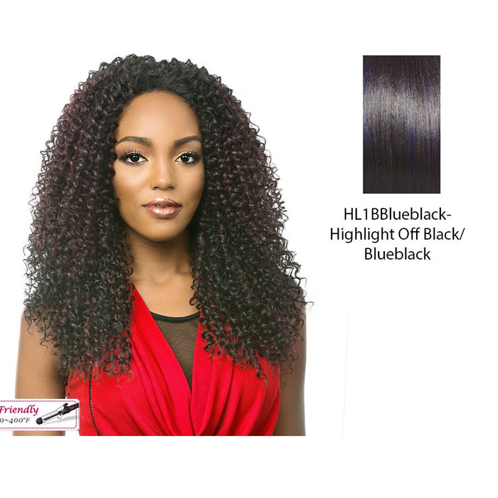Mirabell Synthetic Premium Long, Curly Texture Half Wig,HL1B/BLUE BLACK