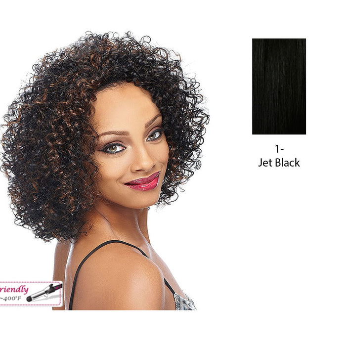 Deep Curly Futura Synthetic High Heat Resistant Half Wig Natasha,Black