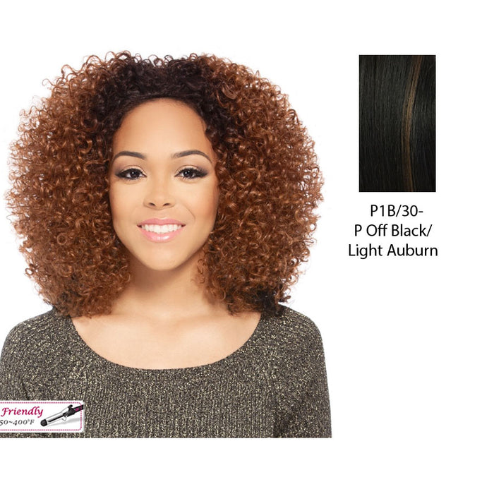 Hw Poet Futura Medium Synthetic Half Wig,Off black base with light auburn highlights