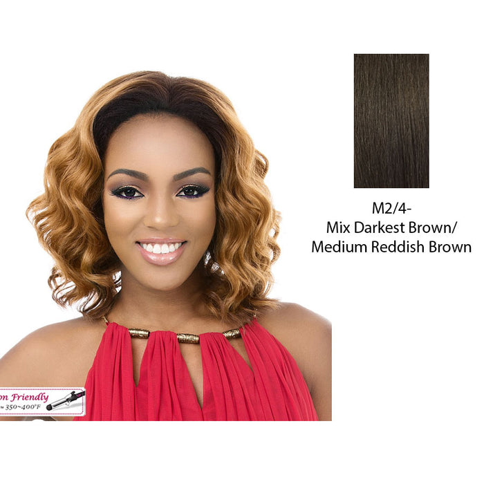 Synthetic Hair Half Wig Tullia,Mix of darkest brown and medium brown