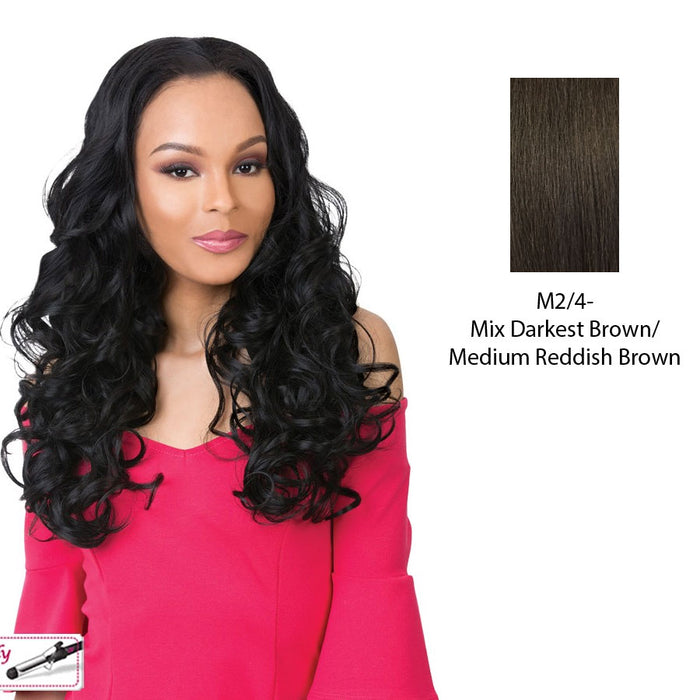 Synthetic Half Wig Stardust,Mix of darkest brown and medium brown