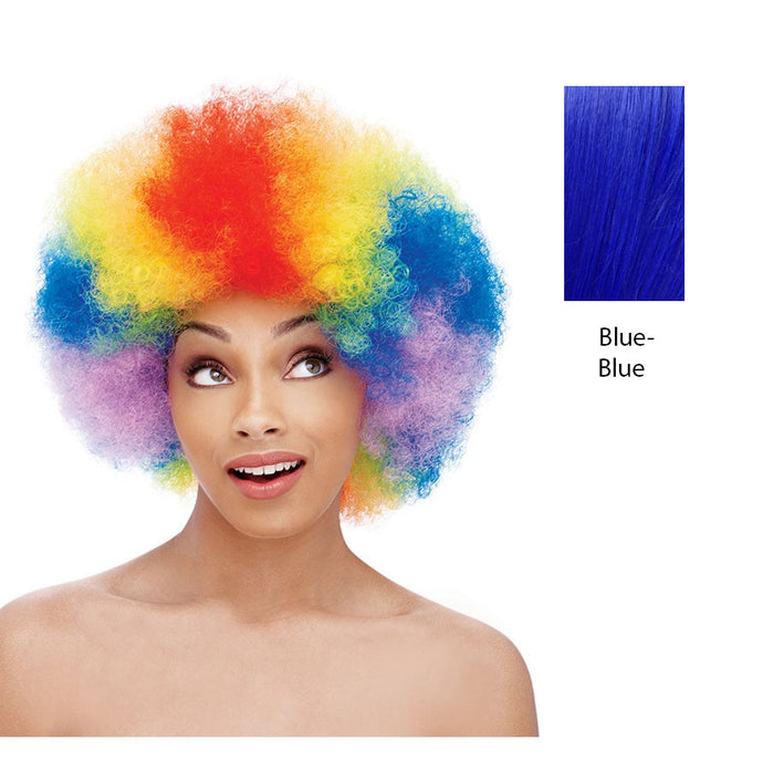 Premium Quality Curly Afro Synthetic Short Wig,Blue