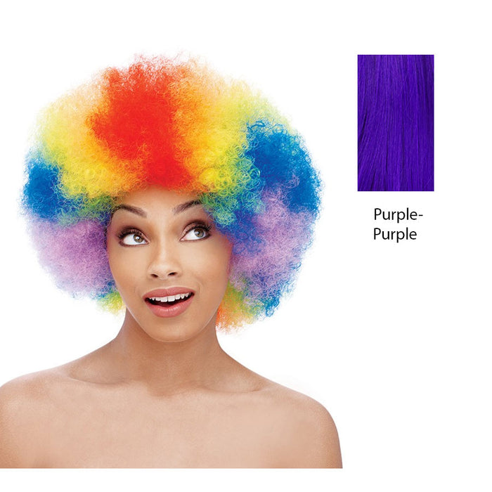 Premium Quality Curly Afro Synthetic Short Wig,Purple