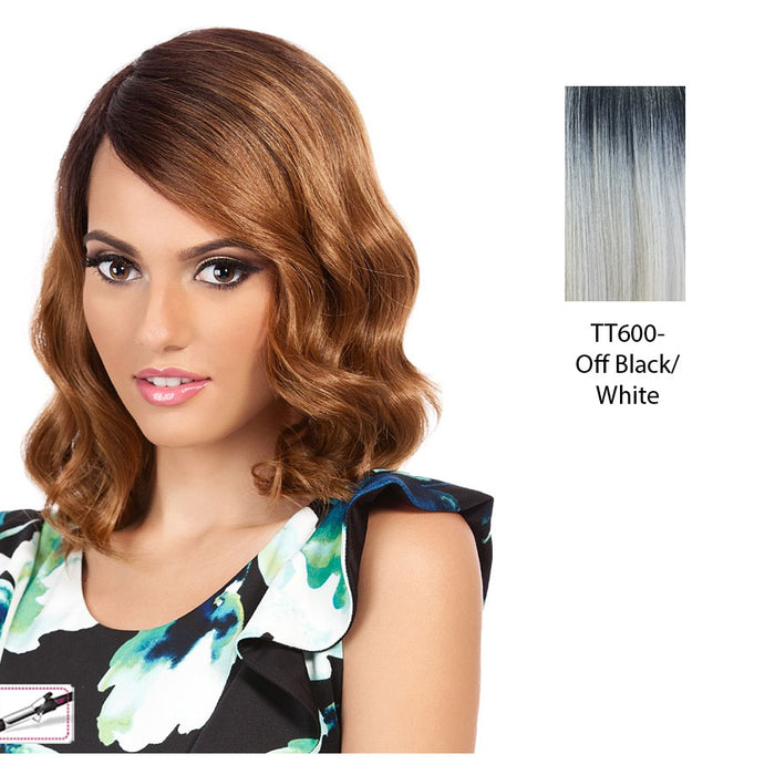 Synthetic Wig Blue Bell,Off black roots with white