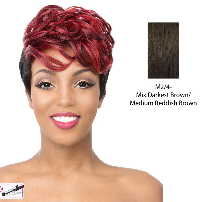 Chi Heat Friendly Synthetic Wig,Mix of darkest brown and medium brown