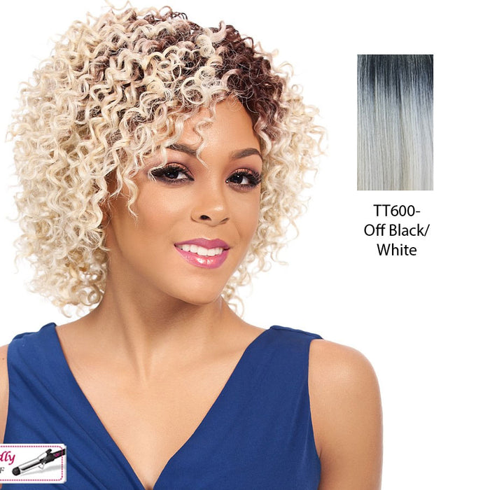 Dory Synthetic Wig,Off black roots with white