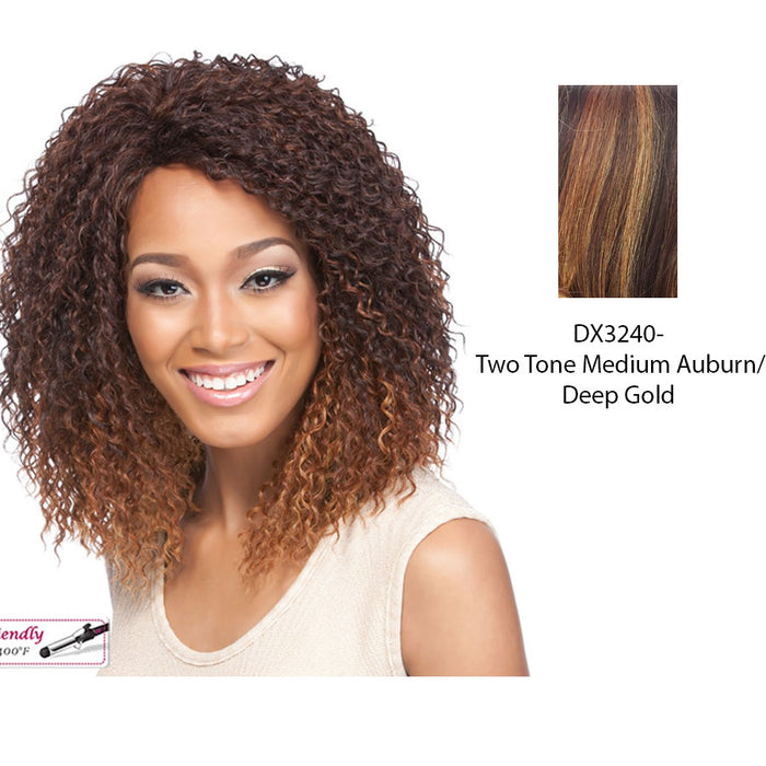 Synthetic Wig Effy,Two tone frost blend of medium auburn and deep gold layer over medium auburn bottom