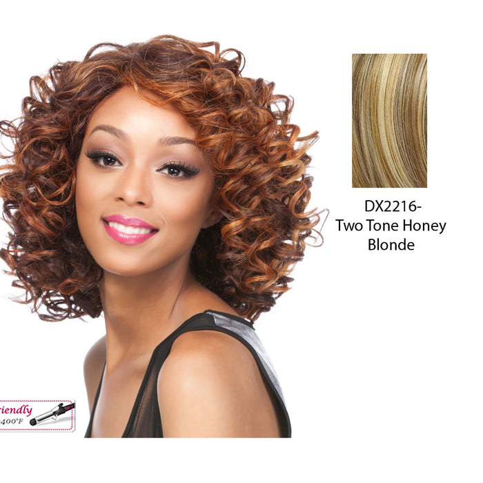 Synthetic Wig Elisa,Two tone frost blend of strawberry blonde layer over with honey blonde bottom