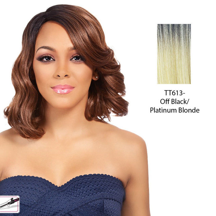 Synthetic Futura Full Wig Heaven,Platinum blonde with dark roots