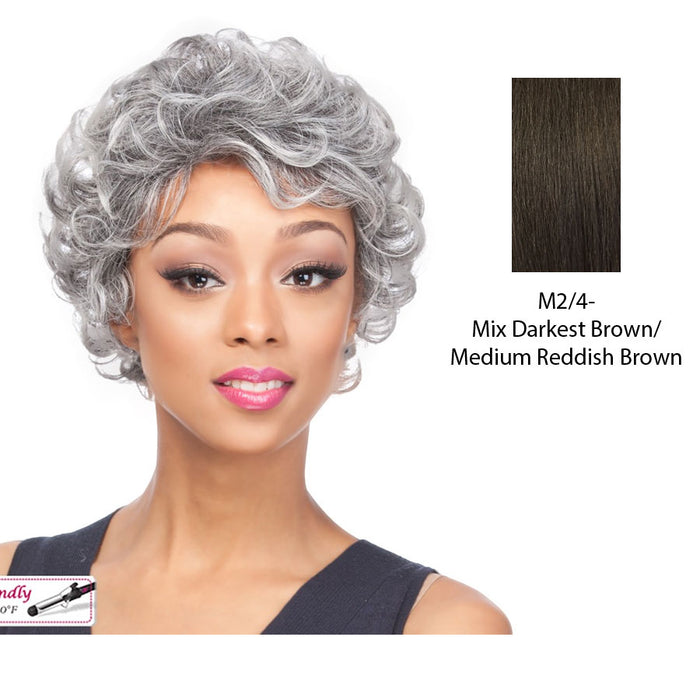 Heat Friendly Synthetic Wig Ianna,Mix of darkest brown and medium brown