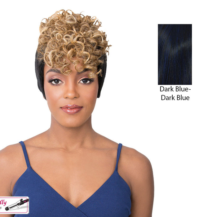 Iron Friendly, Most Realistic Parting, 4 Inch Two Side Lace Part Wigs,Dark blue