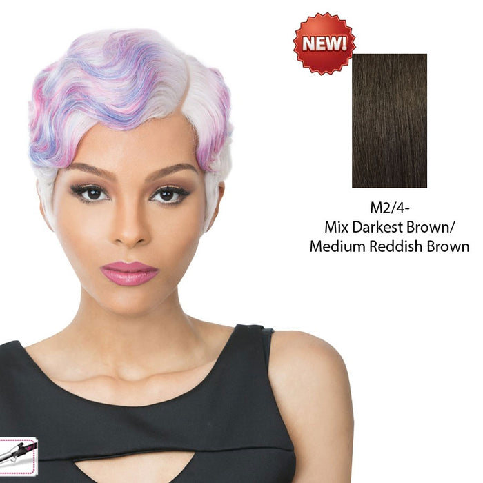 Nuna Synthetic Hair Wig,Full mixed dark brown/medium dark brown