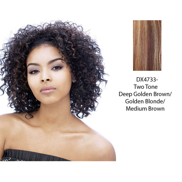 Premium Quality Fiber Wig Puffy,Two tone frost blend of deep golden brown, and golden blonde with medium brown bottom