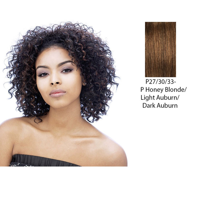 Premium Quality Fiber Wig Puffy,Streaked blend of strawberry blonde, light auburn, and dark auburn