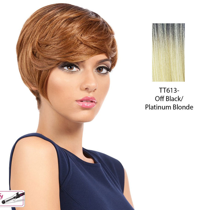 Snow Synthetic Wig,Platinum blonde with dark roots