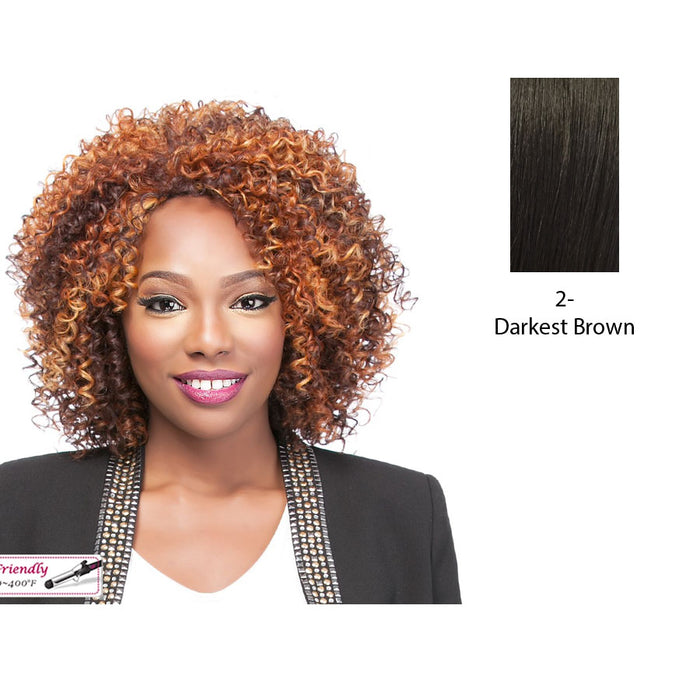 Sweetin Heat Friendly Synthetic Wig,Darkest brown