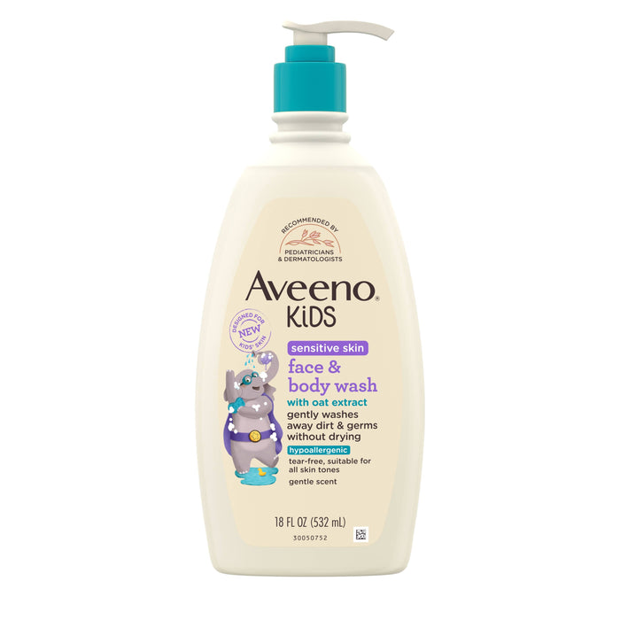 Aveeno Kids Sensitive Skin Face and Body Wash, 18 oz