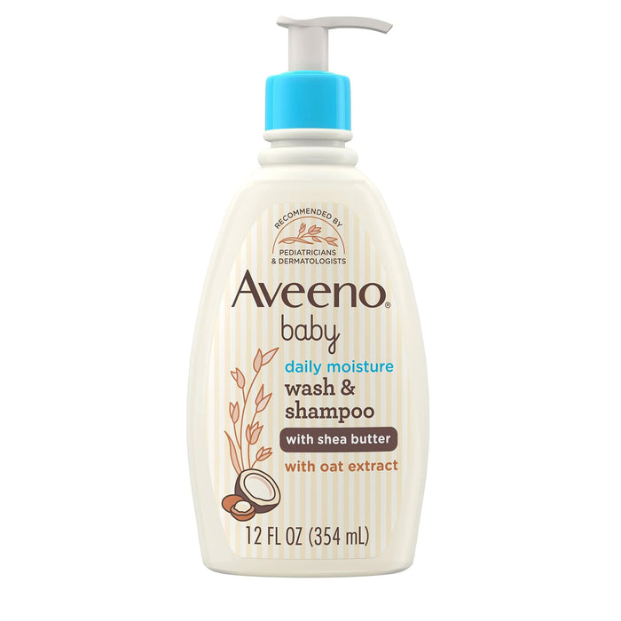 Aveeno Baby Daily Moisturizing 2-in-1 Body Wash and Shampoo with Shea Butter, 12 oz