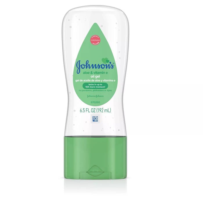 Johnson's Baby Oil Gel with Aloe Vera Vitamin E, 6.5 Oz.