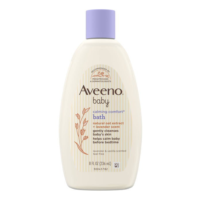 Aveeno Baby Calming Comfort Bath with Relaxing Lavender, Vanilla Scents, 8 Oz.
