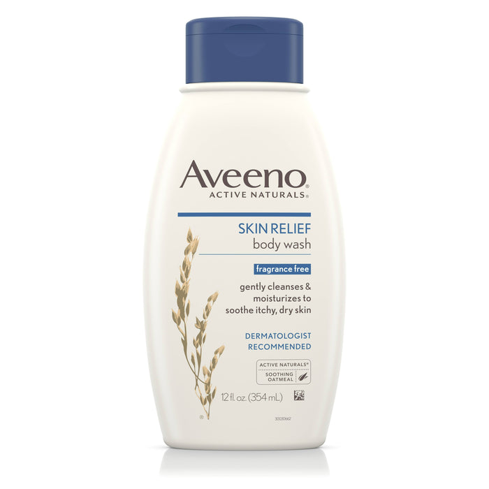 Aveeno Skin Relief Liquid Body Wash, Unscented, 12 oz