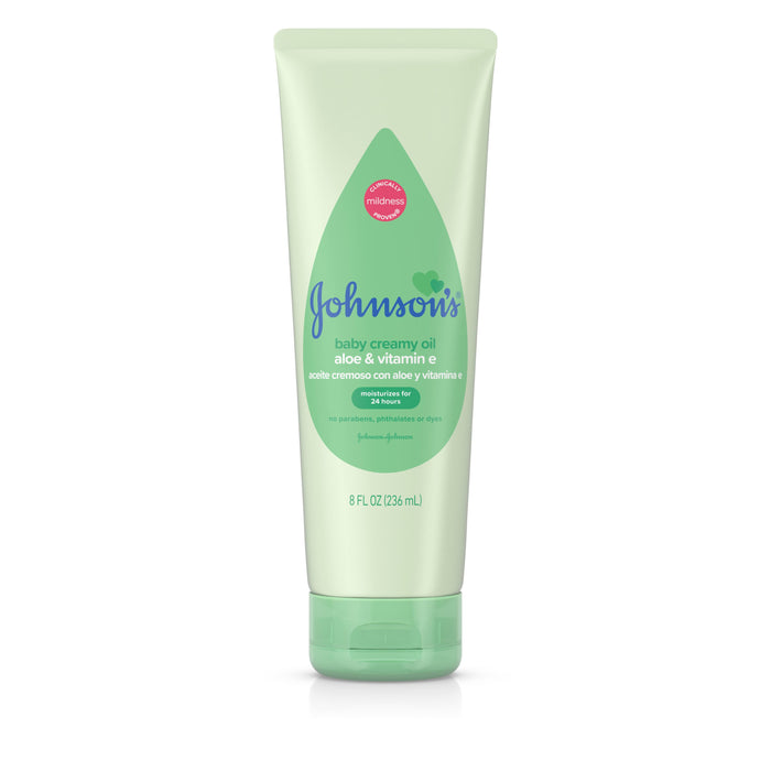 Johnson's Aloe & Vitamin E Baby Creamy Oil 8.0 Oz.