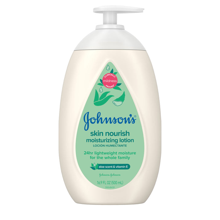 Johnson's Baby Skin Nourish Moisturizing Baby Lotion with Aloe Vera Scent & Vitamin E, 16.9 oz