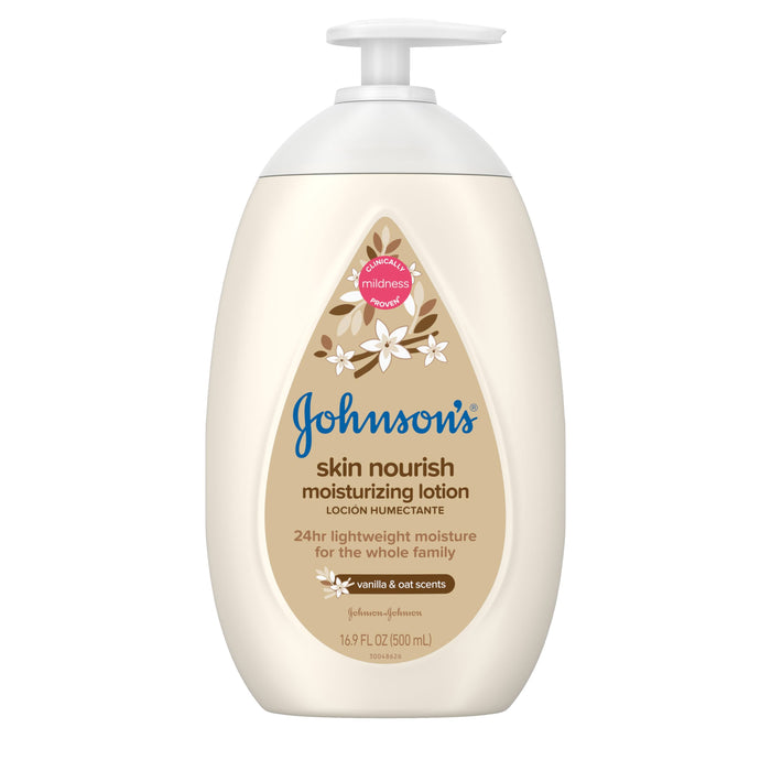 Johnson's Baby Body Lotion with Vanilla & Oat Scents, 16.9 oz