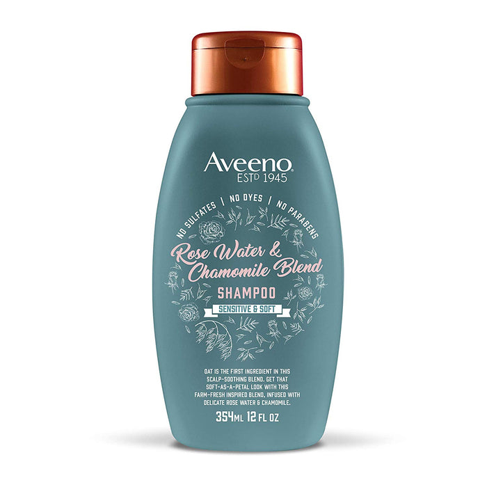 Aveeno Scalp Soothing Rose Water and Chamomile Blend Shampoo, 12 Oz.