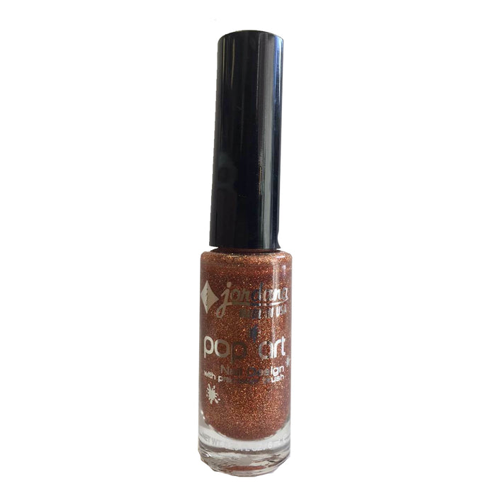 Jordana Pop Art Nail Design Polish With Precision Brush Amber Glitter