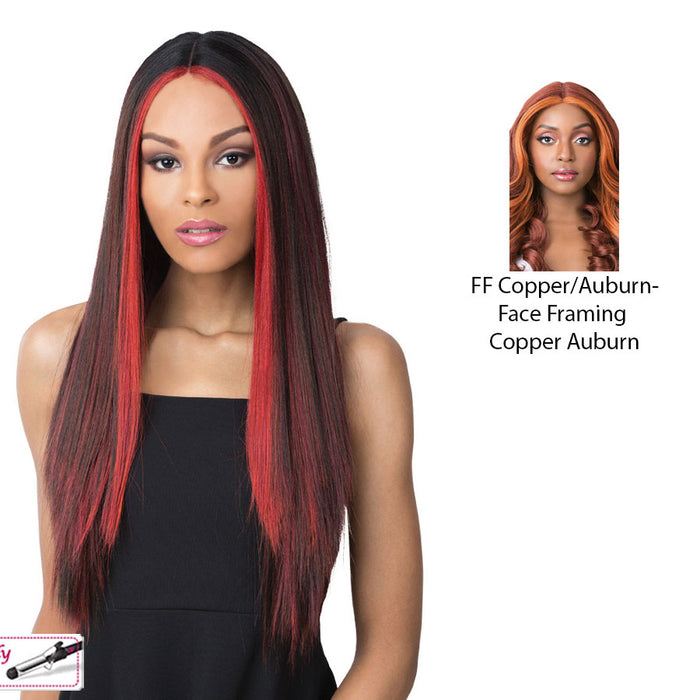 Synthetic Lace Part Wig Kahlo,FF COPPER AUBURN