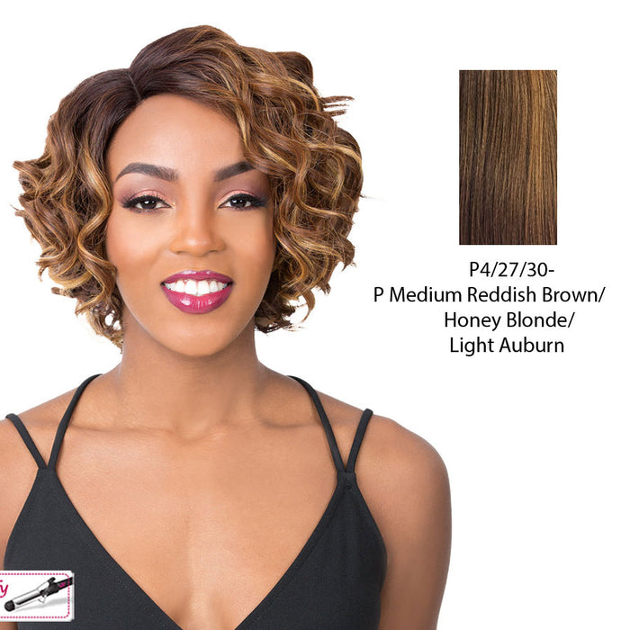 Synthetic 2020 Wig Kalina,Streaked blend of medium brown, strawberry blonde, and light auburn