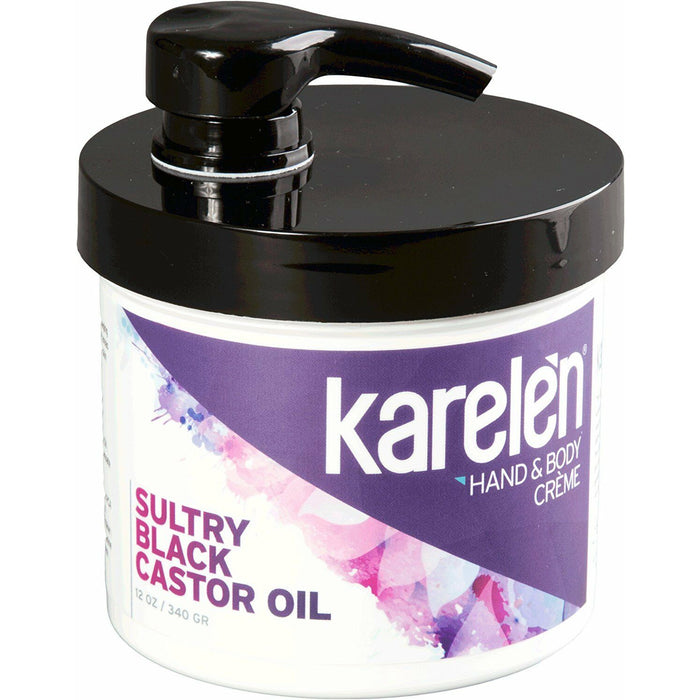 Karelen Hand & Body Creme Sultry Black Castor Oil, 12 Oz.