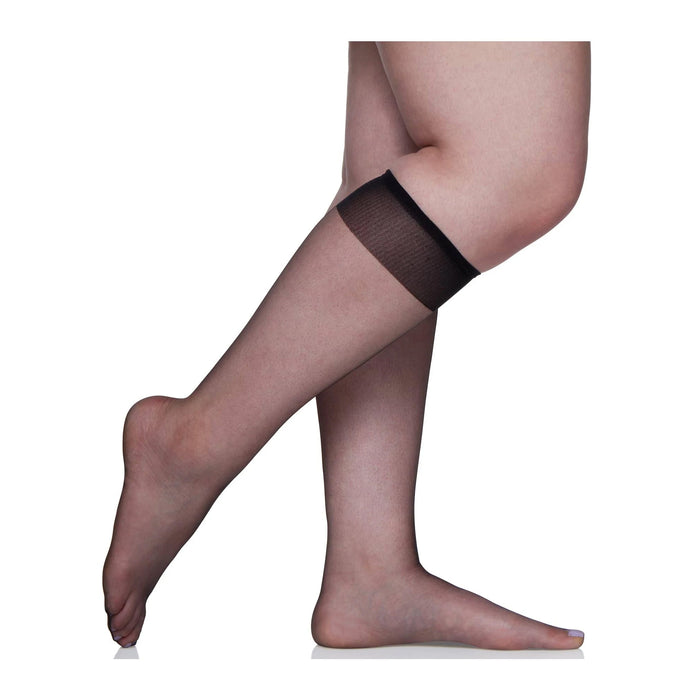 Knee Hi Stocking Queen Size Jet Black