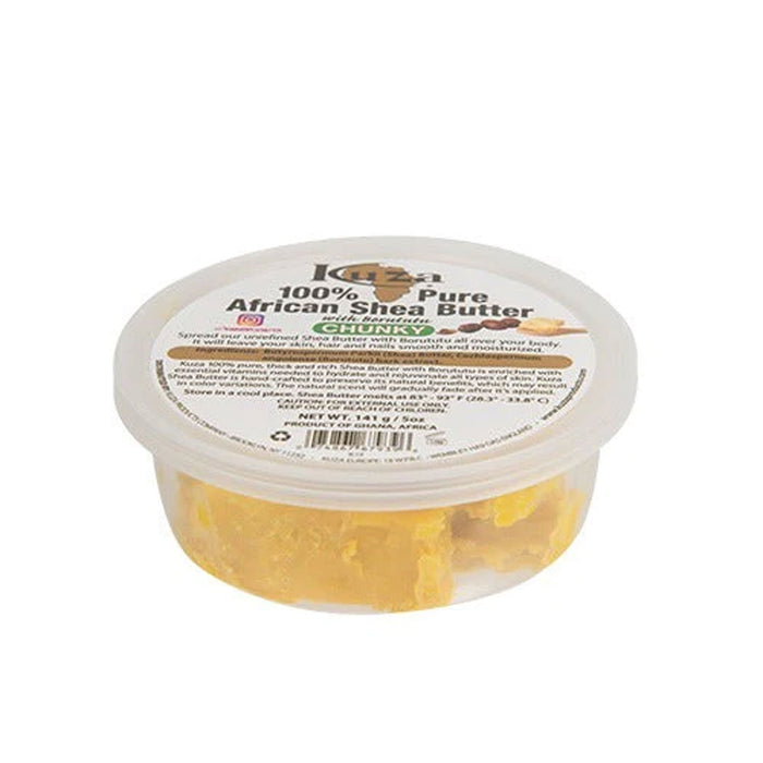Kuza 100% African Shea Butter with Borututu, Yellow Chunky, 5 Oz.