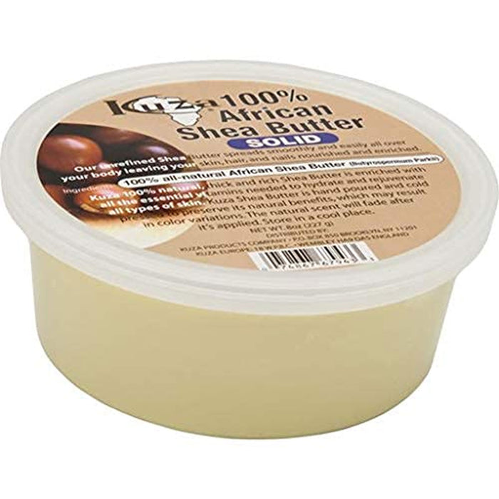 Kuza 100% African Shea Butter, White Solid, 8 Oz.