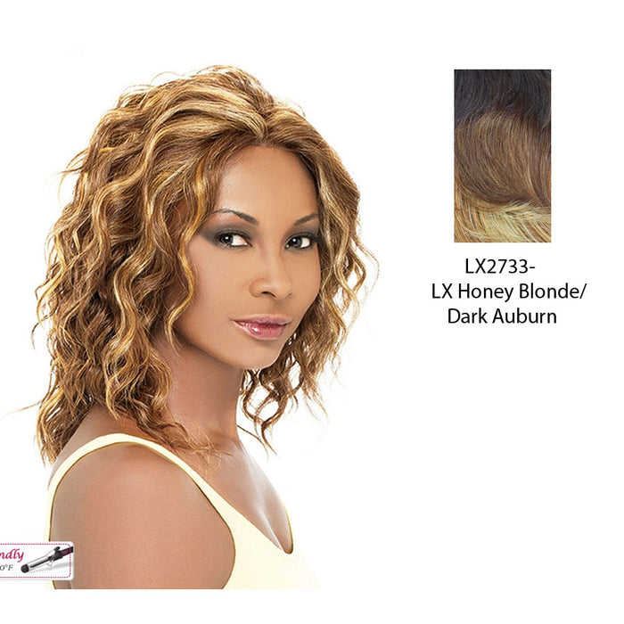 Braid Lace Ashley Lace Front Wig,Two tone frost blend of dark auburn layer over strawberry blonde bottom