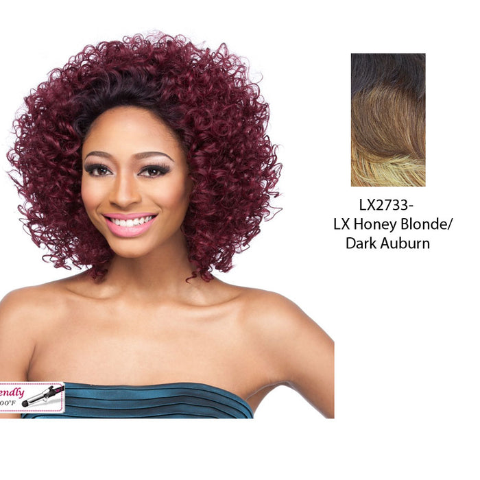 Coby Lace Front Wig,Two tone frost blend of dark auburn layer over strawberry blonde bottom
