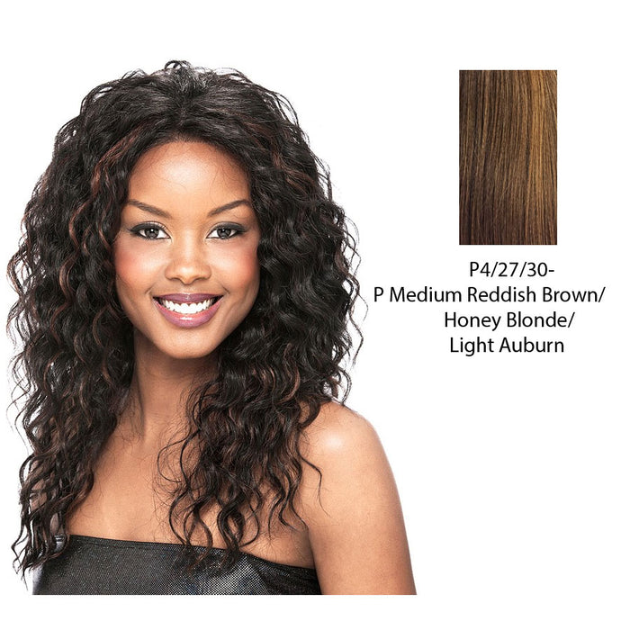 Synthetic Lace Front Wig Lace Desire,Streaked blend of medium brown, strawberry blonde, and light auburn
