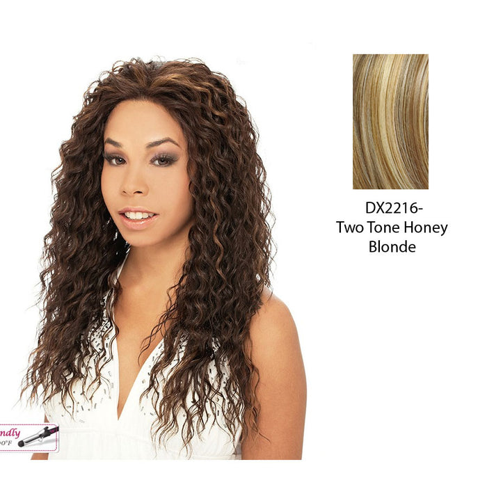 Erica Lace Front Wig,Two tone frost blend of strawberry blonde layer over with honey blonde bottom