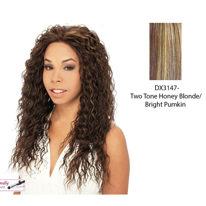Erica Lace Front Wig,Two tone frost blend of strawberry blonde and bright pumpkin layer over gold light auburn bottom