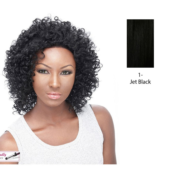 Futura Synthetic Medium Length Cut Lace Front Wig Eternity,Black