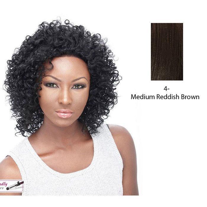 Futura Synthetic Medium Length Cut Lace Front Wig Eternity,Dark brown