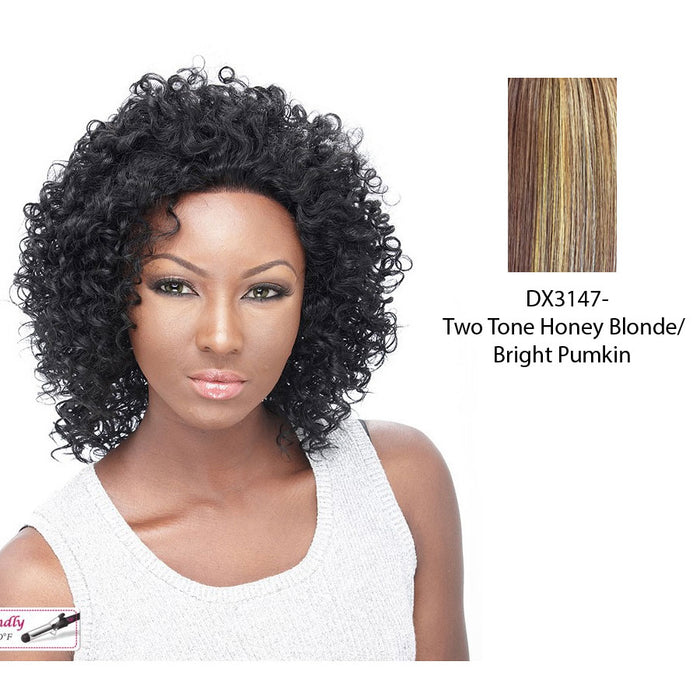 Futura Synthetic Medium Length Cut Lace Front Wig Eternity,Two tone frost blend of strawberry blonde and bright pumpkin layer over gold light auburn bottom