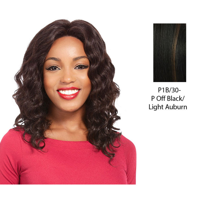 100% Remy Human Hair Full Lace Wig Blueberry,Off black base with light auburn highlights