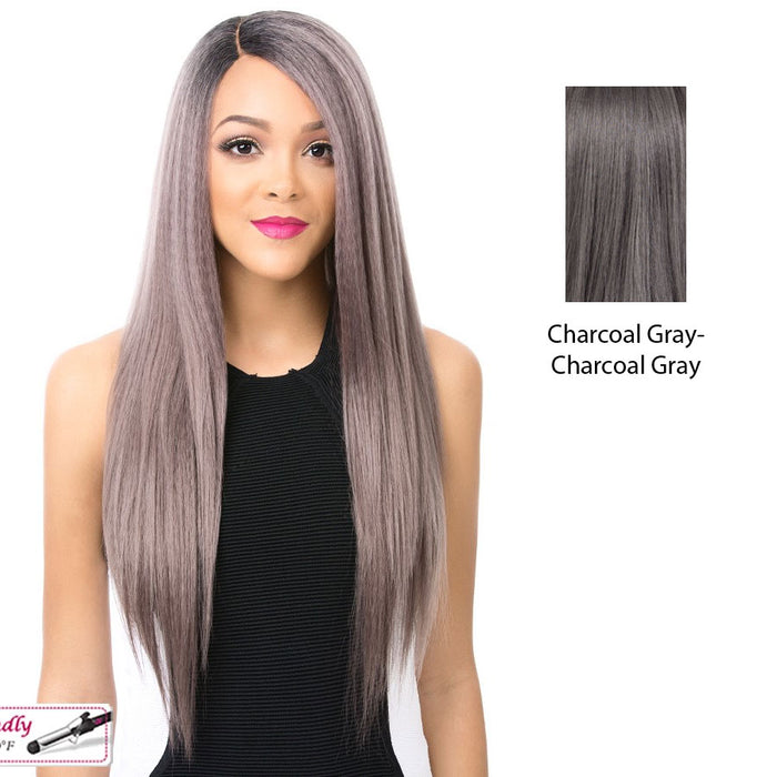 Iron Friendly Synthetic Lace Front Wig_ Gala,Charcoal Grey